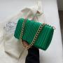Popular Niche Summer Woman's Bag New Style French Fashion Simple Small Square Pleated Bag Chain Single Shoulder Underarm Bag