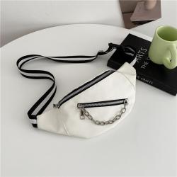 Version of street trend Fanny pack 2024 new simple lightweight wide strap cross-body chest bag casual single shoulder bag