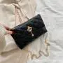 Korean style embroidery shoulder bag for women 2024 new pu leather women's crossbody bags fashion simple small square bag