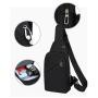 Plain Color Single Shoulder Crossbody Bag Multifunction Sports Chest Bags With Headphone Hole For Men