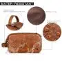 Custom Large Travel Shaving Dopp Kit Water-resistant Bathroom Toiletries Organizer PU Leather Toiletry Bag for Men