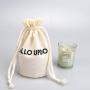 Round Bottom Custom Logo Printed Cotton Linen Gift Candle Makeup Packing Bag Natural Muslin Drawstring Dust Bag