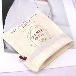 Custom Logo Printing Luxury Cotton Linen Jewelry Gift Soap Packaging Pouch Natural Recycled Dust Cotton Drawstring Bag