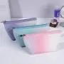 Personalized Gradient Color Cosmetic Bags Travel Waterproof PU Leather Cosmetic Organizer Toiletry Pouch Bag