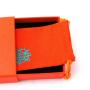 Hot Sale Orange Color Gold Foid Stamping Logo Paper Gift Jewelry Box Drawing Earring Jewelry Packing Box