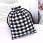 Reusable Wholesale Check Cloth Skincare Cosmetic Packaging Bag Luxury Custom Logo Printed Cotton Gift Dust Makeup Pouch