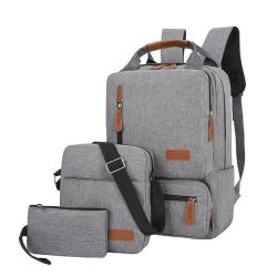 ZF012 Three Sets of Shoulders Bag Customized Oxford Cloth Polyester Cotton Travel Bag Waterproof Double Slider Laptop Backpack