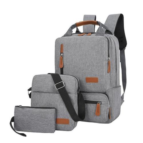 ZF012 Three Sets of Shoulders Bag Customized Oxford Cloth Polyester Cotton Travel Bag Waterproof Double Slider Laptop Backpack