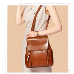 Popular backpack genuine leather shoulder bags for women's backpacks handbag ladies casual shoulder leather bags wholesale
