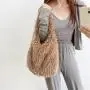 New Plush Shoulder Bag Faux Fur Hobo Bag Large Capacity Marshmallow Macaroon Color Handbag Fashion Bags