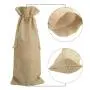 Gelory Manufacturer Supplier 2023 New Jute Fabric Wine Carry Bag Wine Bottle Gift Jute Drawstring Wine Bag