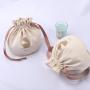 High Quality Round Bottom Cotton Twill Gift Wine Packaging Drawstring Pouch Eco Friendly Cotton Dust Bag