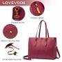 LOVEVOOK vintage 15.6 In Waterproof PU Leather Laptop Tote Bag Fashion Lady Computer Bags for Women Business Office briefcase