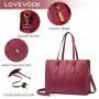 LOVEVOOK vintage 15.6 In Waterproof PU Leather Laptop Tote Bag Fashion Lady Computer Bags for Women Business Office briefcase