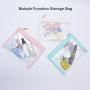 Custom Wholesale Ladies Bridesmaid TPU Leather Clear Zipper Travel Cosmetic Bag Storage Organizer Clutch Bag PVC Flat Zipper Bag