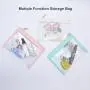 Custom Wholesale Ladies Bridesmaid TPU Leather Clear Zipper Travel Cosmetic Bag Storage Organizer Clutch Bag PVC Flat Zipper Bag