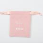 Custom Logo Printed Nude Pink Velvet Jewelry Drawstring Pouch Flannel Earring Necklace Bracelet Jewelry Bag