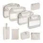 Custom Lightweight Travel Compression Mesh Storage Bags 9 Pack Packing Cubes Travel Luggage Organizer Set