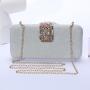 Super sparkly pink rhinestone personality trend fashion dress party bag women's wedding acrylic clutch bag