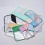 Keymay 17 Colors Personalized Letter Patch Clear Toiletry Bag Transparent Nylon Zipper Pouch Flat PVC Cosmetic makeup Bag
