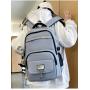 HR735 Unisex Solid Color Laptop Backpack Business Nylon College Shoulder Bag Portable Lightweight Universal Computer Schoolbag