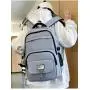 HR735 Unisex Solid Color Laptop Backpack Business Nylon College Shoulder Bag Portable Lightweight Universal Computer Schoolbag