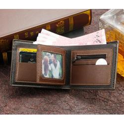 ZR005 English-style Hinge Gilded Printing Men's Purse Short Frosted Multi-card Large Capacity Lightweight Convenient Clip Bag