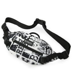 HR249 New Fashion Nylon Unisex Chest Bag Graffiti Letter Single Shoulder Crossbody Bag Outdoor Travel Sports Waist Lock Bag