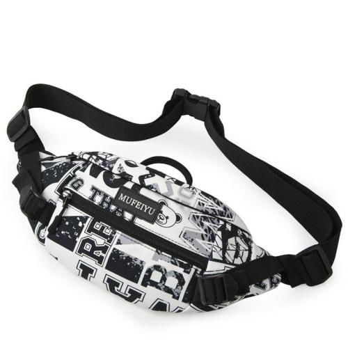 HR249 New Fashion Nylon Unisex Chest Bag Graffiti Letter Single Shoulder Crossbody Bag Outdoor Travel Sports Waist Lock Bag