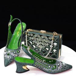 New Style Wedding Italian Shoes And Bag Set Women Shoes And Matching Bag Set High Quality Pu Shoes