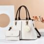 2023 Luxury Large Capacity Ladies Tote Bags Trendy High Quality Leather Women's Handbags With Purse Hair Ball
