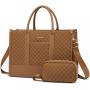 LOVEVOOK 2pcs/set Fashion Quilted 15.6 in Waterproof Work Bag Travel Business Shoulder Tote Bag Handbag  Laptop Bags for Women