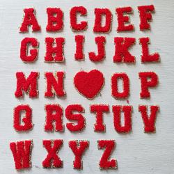 Stick On Handbags Directly Wholesale 26 Alphabets A-Z Gold Sequin Custom Embroidery Pearl Woven Chenille Varsity Letter Patches