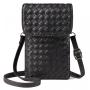 Custom Quality Woven Cell Phone Bag Small Purses Wallet Phone Pouch with Adjustable Strap PU leather Crossbody Bags for Women