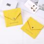 High Quality Envelope Jewelry Packing Canvas Cotton Pouch Custom Logo Flap Mirror Earring Jewelry Bag