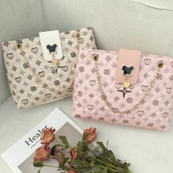 Embroidery tote bag ladies bag 2024 new women's shoulder bag diamond chain crossbody Korean printing handbag