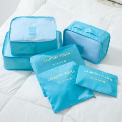 Wholesale 6 Pcs Reusable Multifunctional Waterproof Packing Cubes Laundry Bag Storage Case Luggage Travel Bag Organizer