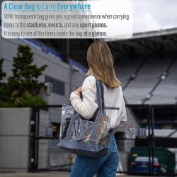 Gelory Professional Supplier Outdoor Waterproof Clear PVC Tote Bag Women Transparent PVC Sports Beach Handbags