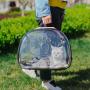 ZR041 Fashion Splicing Cat Bag Outdoor Portable Pet Cat Transparent Box Carrying Portable Space Walking Cat Bag Zipper Breathabi