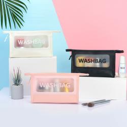 Gelory Custom Logo Transparent Cosmetic Bag Female Travel Portable Large Capacity Cosmetic Storage Bag Makeup Pouch