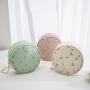 New Fashion Women's Bags Soft PU Leather Messenger Bag with Chain Embroidered Small round Mobile Phone Shoulder Bags