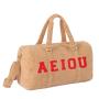 Wholesale Stock New Custom Designer Travel Overnight Weekender Fashion Cute Zipper Soft Teddy Cloth Storage Duffel Bag