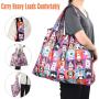 4 Pack Larger Sized Portable Sturdy Reinforced Polyester Reusable Foldable Grocery Bags For Shopping
