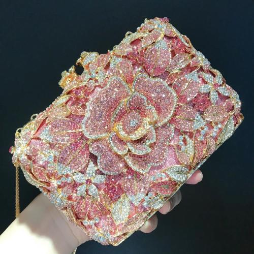 Wholesale sac a main Luxury boutique Clutch Women Crystal Rhinestone Wedding Handbag Party Purse Flower Evening Bags