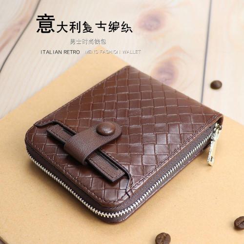 2023 New Men's Short Retro Woven Pattern Wallet Men Card Holder Wallet Men's Wallet Factory Wholesale cartera de hombre