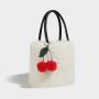2024 Wholesale Soft Faux Fur Bag Leather Handbag For Women With Removable Charm Leaf Balls