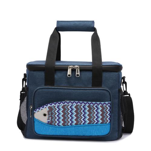 600D Nylon Customized Lunch Bag Multi-functional Fish Pattern Insulation Bag with Adjustable Shoulder Strap Lunch Cooler Bags