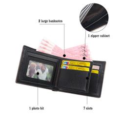 OEW202 Retro PU leather Men Wallets ID Bank Credit Card Cases Men Classic Money Clip Zipper Coins Purse Short Wallets For Men