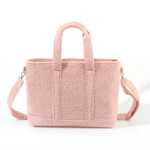 Custom Winter Stylish Cute Weekender Fluffy Teddy Sling Bags Women Girls Shoulder Tote Bags Blank Sherpa Handbags For Ladies