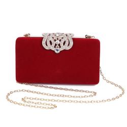 CCF596 Luxury Diamond Rhinestone Buckle Satin Ladies Evening Bag Wedding Clutch Purse Luxury Evening Bling Purses Handbag